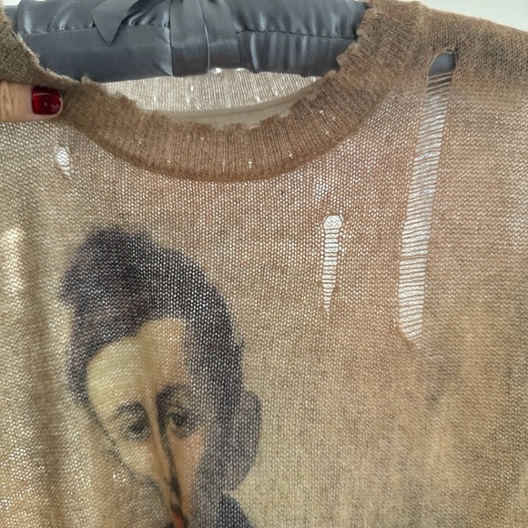 R13 portrait painting Artistic Sweater cashmere - Picture 10 of 10